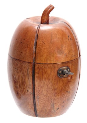 Lot 937 - A GEORGE III STYLE FRUITWOOD TEA CADDY formed...