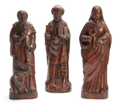 Lot 946 - THREE 18TH CENTURY STYLE CARVED RELIGIOUS...