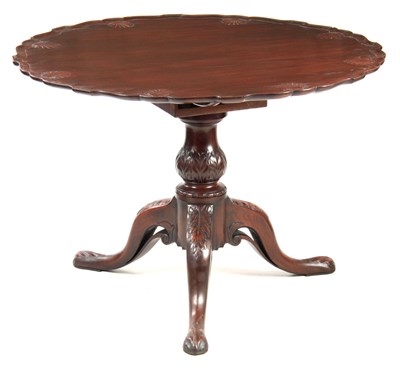 Lot 985 - A GEORGE III MAHOGANY IRISH TILT-TOP TABLE...