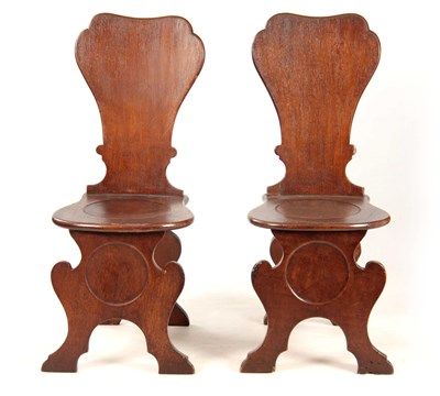 Lot 994 - A PAIR OF GEORGE II OAK HALL CHAIRS the...