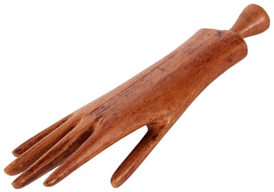 Lot 639 - A Beech sectional GLOVE HAND 30cm