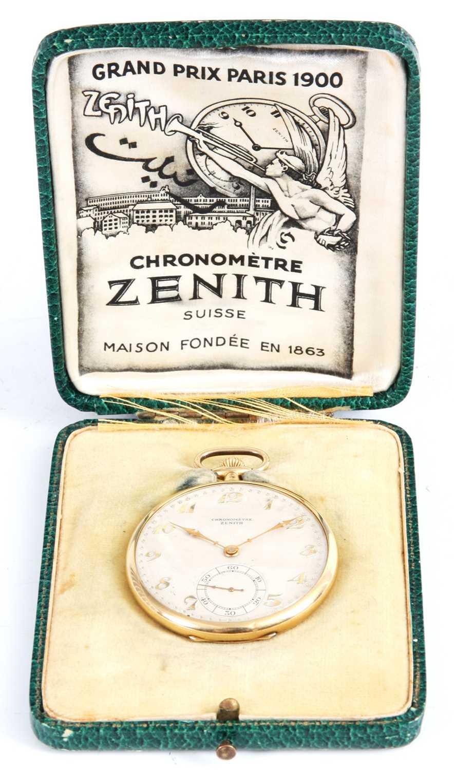 Lot 257 - A 18ct GOLD 1920’s SLIMLINE ZENITH CHRONOMETER...