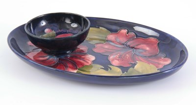 Lot 45 - A MID 20TH CENTURY WALTER MOORCROFT OVAL...