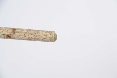 Lot 460 - A 19th CENTURY SCRIMSHAW WHALE BONE WALKING...