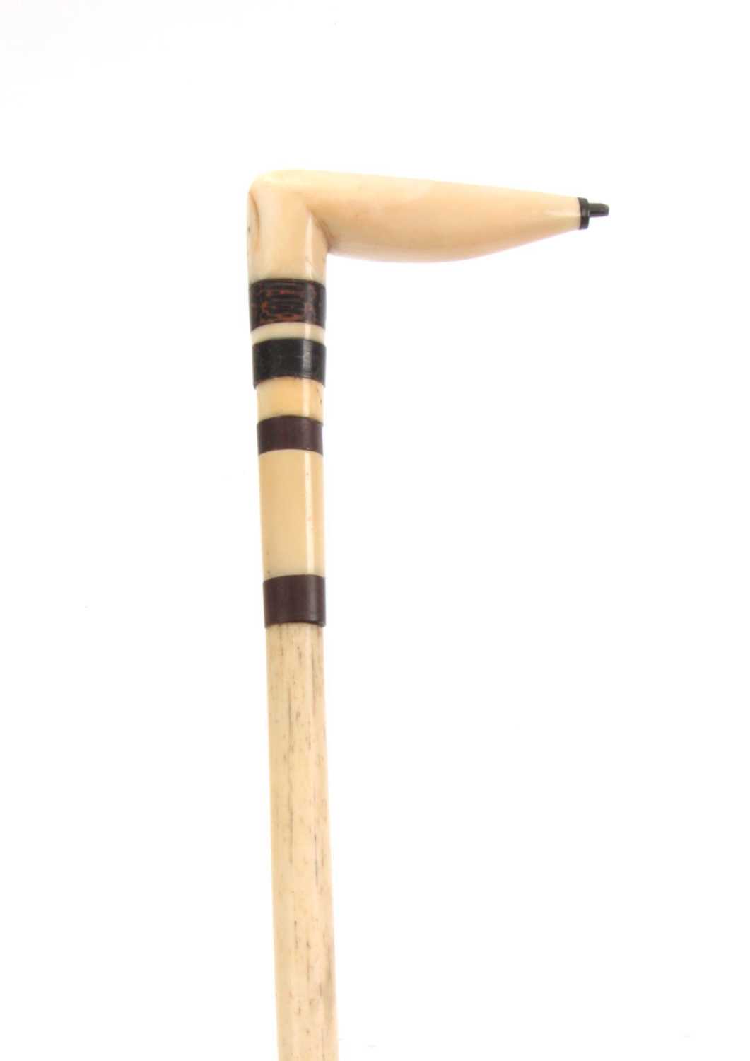 Lot 464 - A 19TH CENTURY WHALE BONE WALKING STICK with...