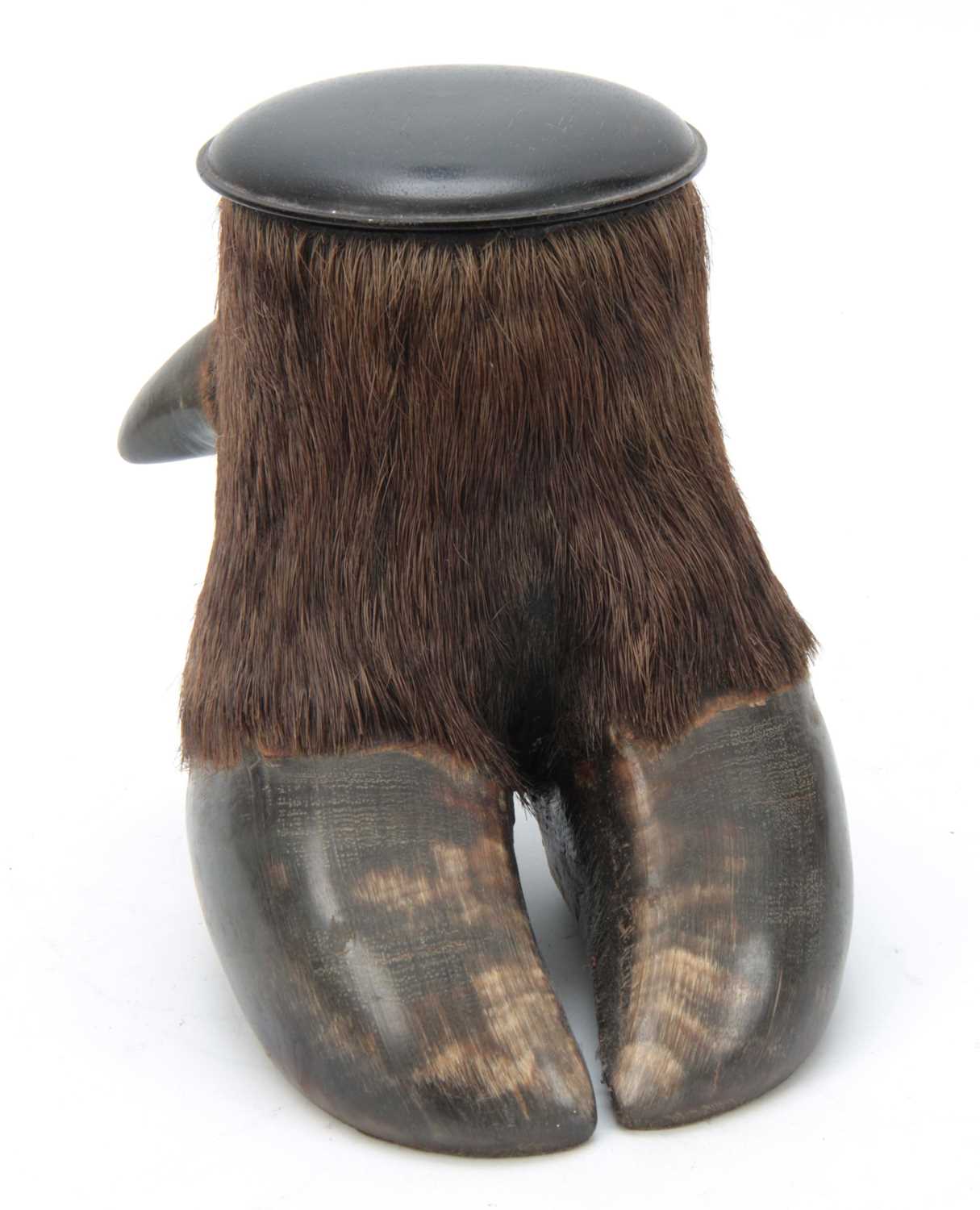 Lot 480 - A LATE 19th CENTURY TAXIDERMY BUFFALO FOOT...