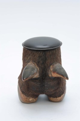Lot 480 - A LATE 19th CENTURY TAXIDERMY BUFFALO FOOT...