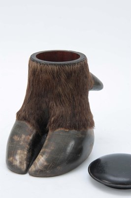 Lot 480 - A LATE 19th CENTURY TAXIDERMY BUFFALO FOOT...