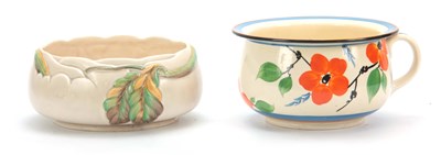 Lot 57 - TWO PIECES OF 1930'S CLARICE CLIFF POTTERY...