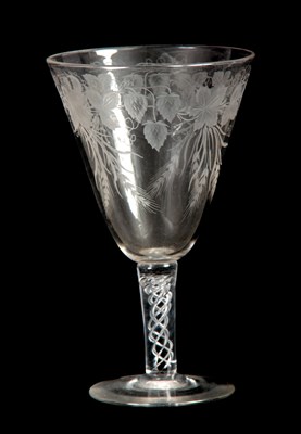 Lot 6 - AN 18TH CENTURY STYLE GLASS GOBLET Circa 1880...