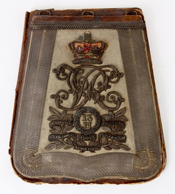 Lot 844 - A VICTORIAN 13th HUSSARS OFFICERS SABRETACHE...