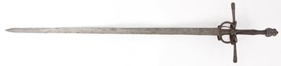 Lot 800 - A GERMAN RAPIER having wire handle with...