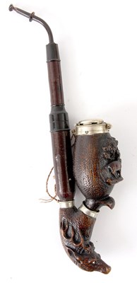 Lot 536 - A 19TH CENTURY BLACK FOREST SMOKER'S PIPE with...