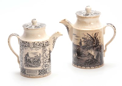 Lot 85 - TWO 19TH CENTURY CREAMWARE COFFEE CANS...
