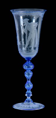 Lot 9 - A FINE 20TH CENTURY BLUE STAINED DRINKING...