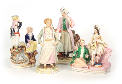 Lot 97 - A SELECTION OF FOUR 19TH CENTURY STAFFORDSHIRE...