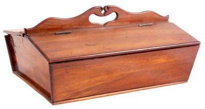 Lot 520 - A LATE GEORGIAN YEW WOOD HINGED DOUBLE SIDED...