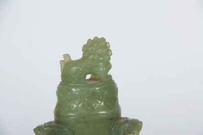 Lot 104 - A 19th CENTURY CHINESE JADE VASE AND COVER of...