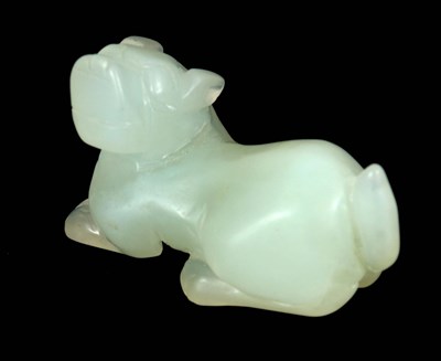 Lot 105 - AN ORIENTAL CARVED WHITE JADE SCULPTURE OF A...