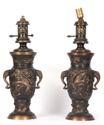 Lot 126 - A PAIR OF 20th CENTURY BRONZE AND GILT BRONZE...