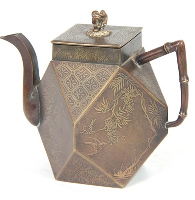 Lot 131 - A MEIJI PERIOD JAPANESE BRONZE TEAPOT of...