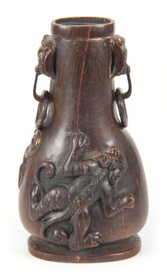 Lot 138 - A CHINESE QING DYNASTY CARVED RHINOCEROS HORN...