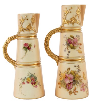 Lot 52 - TWO ROYAL WORCESTER GRADUATED GILT-EDGED...