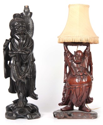 Lot 157 - TWO 19TH CENTURY CHINESE CARVED HARDWOOD...