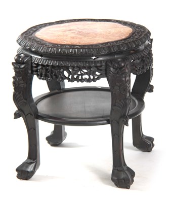 Lot 164 - A 19TH CENTURY CHINESE HARDWOOD CIRCULAR...