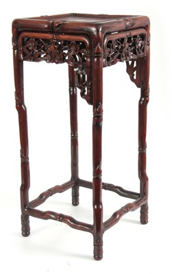 Lot 165 - A SMALL 19TH CENTURY CHINESE HARDWOOD PLANT...