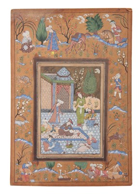 Lot 177 - A 19TH CENTURY PERSIAN WATERCOLOUR DRAWING the...