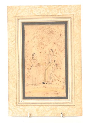 Lot 181 - AN ANTIQUE SIGNED INDIAN MUGHAL SCHOOL DRAWING...