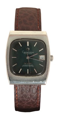 Lot 202 - A 1960's STEEL OMEGA CONSTELLATION AUTOMATIC...