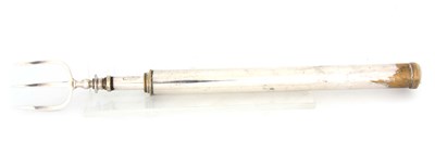 Lot 229 - A GEORGE III TELESCOPIC SILVER TOASTING FORK...