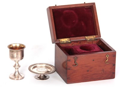 Lot 230 - A GEORGE IV SILVER COMMUNION SET IN ORIGINAL...