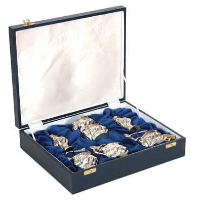 Lot 232 - A LATE VICTORIAN BOXED SET OF SILVER...