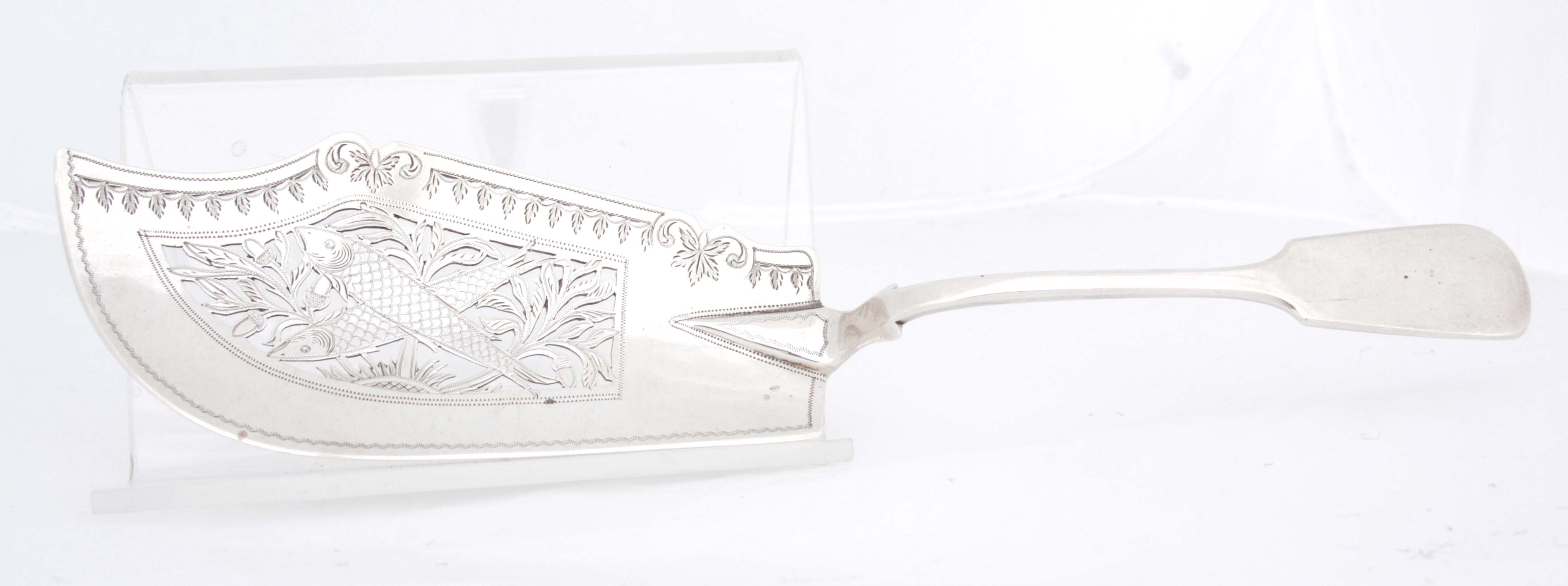 Lot 237 - AN EARLY VICTORIAN SILVER FIDDLE PATTERN