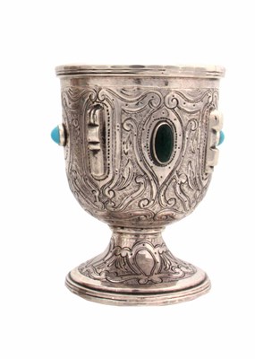 Lot 249 - A STYLISH 19TH CENTURY AUSTRIAN SILVER GOBLET...