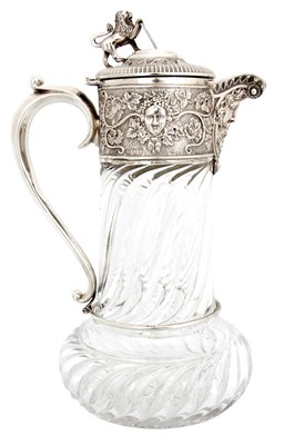 Lot 251 - A LATE VICTORIAN SILVER MOUNTED CLARET JUG the...