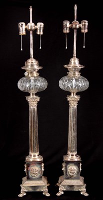 Lot 254 - A STYLISH PAIR OF 19TH CENTURY SILVER PLATED...