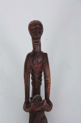 Lot 263 - AN AFRICAN TRIBAL WALKING STICK with twisted...