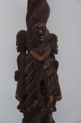 Lot 263 - AN AFRICAN TRIBAL WALKING STICK with twisted...