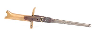 Lot 274 - AN UNUSUAL BAYONET with brass handle having a...