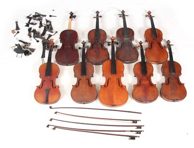 Lot 285 - A COLLECTION OF EIGHT VIOLINS, ONE VIOLA AND 5...