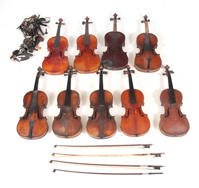 Lot 286 - A COLLECTION OF NINE VIOLINS AND FOUR VIOLIN...