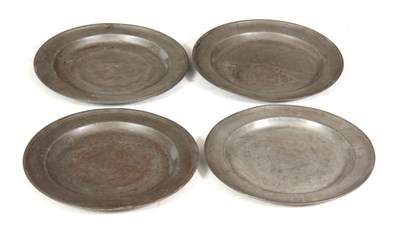 Lot 300 - A MATCHED SET OF FOUR 18TH CENTURY PEWTER...