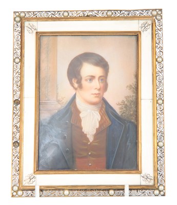 Lot 315 - A GOOD QUALITY 19TH CENTURY PORTRAIT MINIATURE...