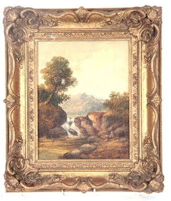 Lot 335 - 19TH CENTURY OIL ON CANVAS river landscape...