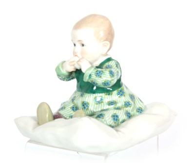 Lot 35 - AN EARLY 20th CENTURY MEISSEN FIGURE OF A BABY...