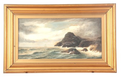 Lot 353 - A BAKER - 19TH CENTURY OIL ON CANVAS rocky...